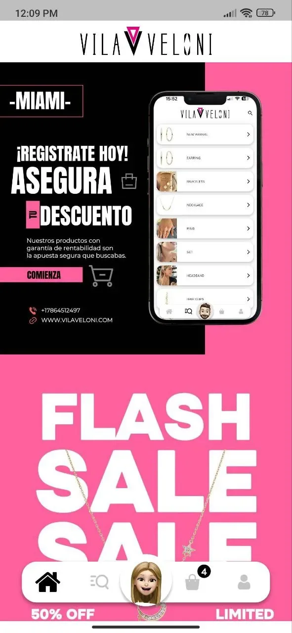 Vila Veloni app screen 8